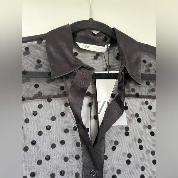 NWT Zara polkadot tulle maxi vest dress size XS - Picture 3 of 4